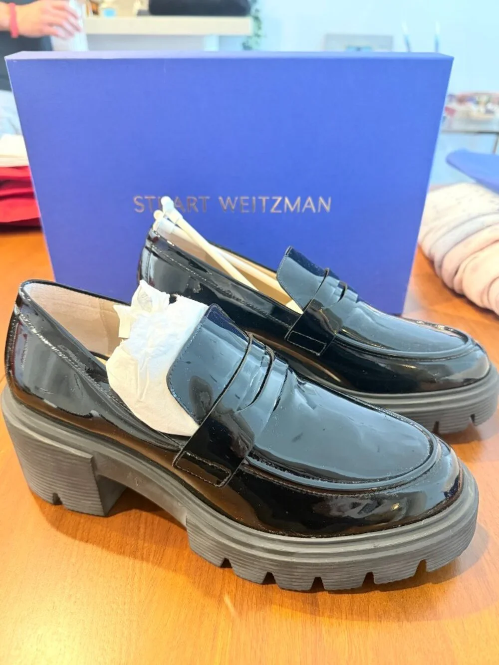 Stuart Weitzman Soho Loafer - Black Patent Leather - Size 8.5 - Never Been Worn